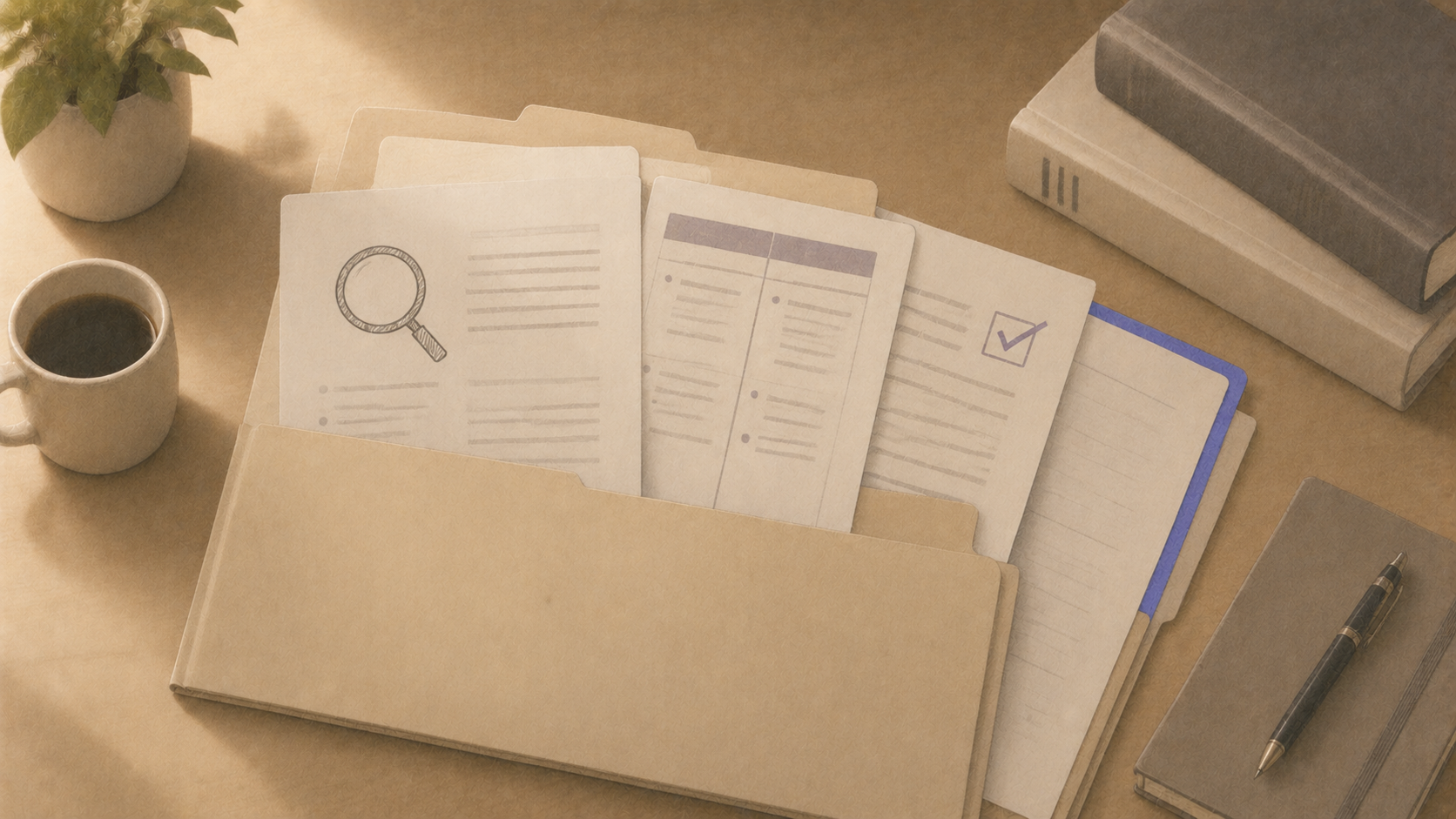 Carpeta de Investigación con documentos de comparación y verificación