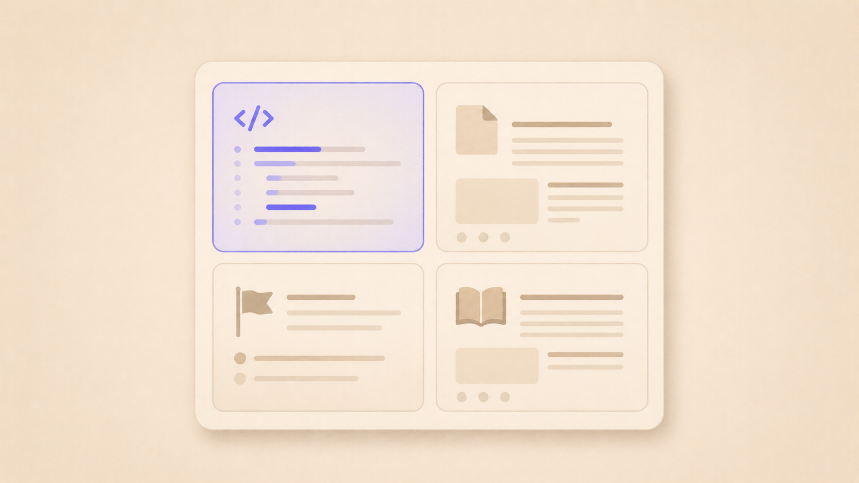Dashboard de proyecto con secciones de código, documentación, issues y wiki