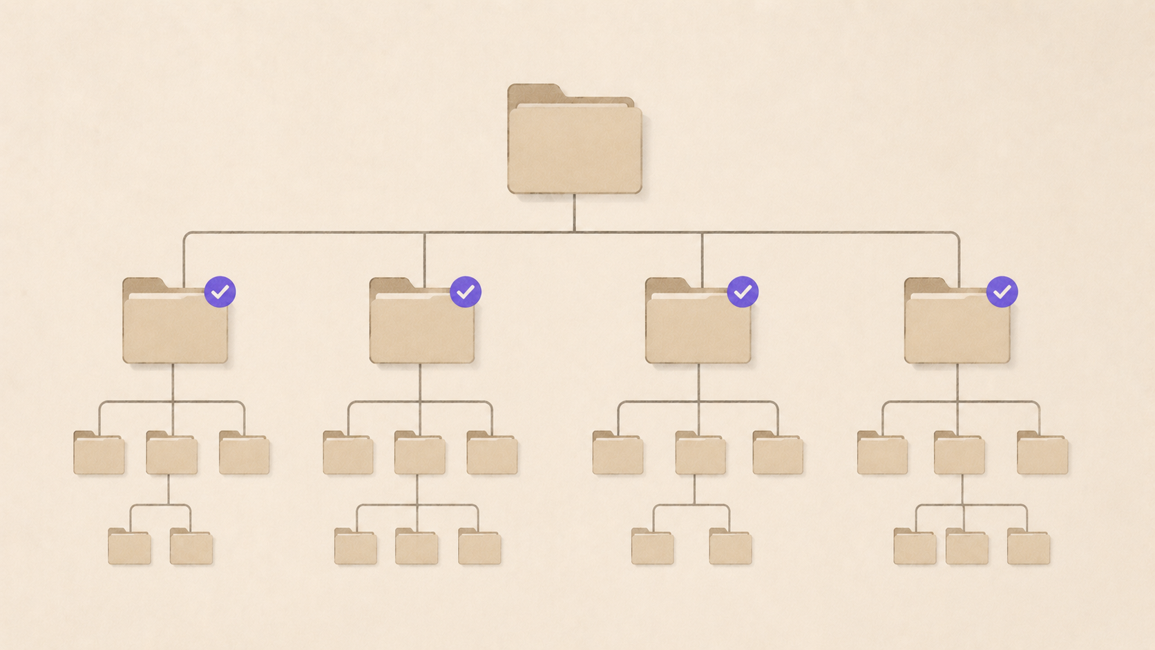 Árbol de carpetas del PromptBook con verificación de auditoría